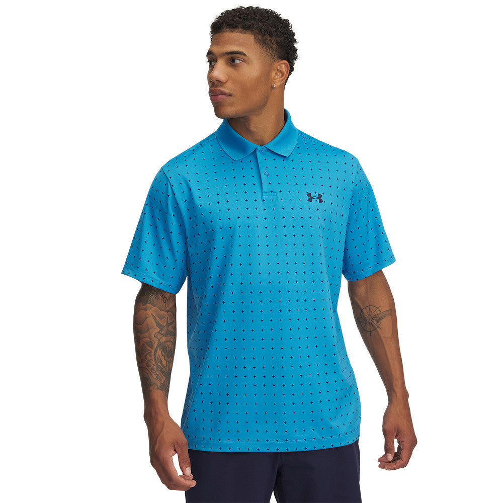 Polo Uomo Golf Under Armour Matchplay Printed Ether Blue