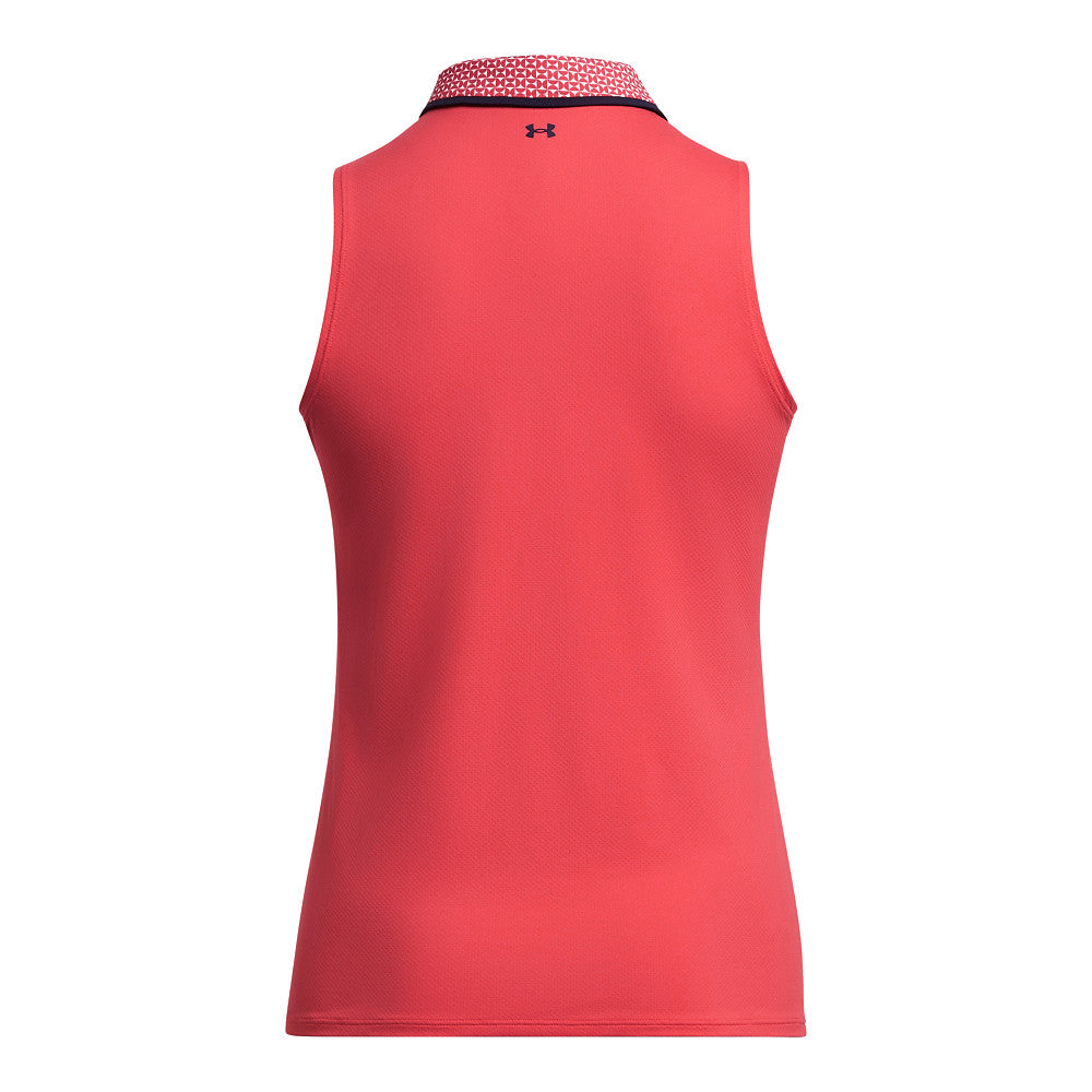 Under Armour Damen Iso-Chill Ärmelloses Golf-Polo Rot