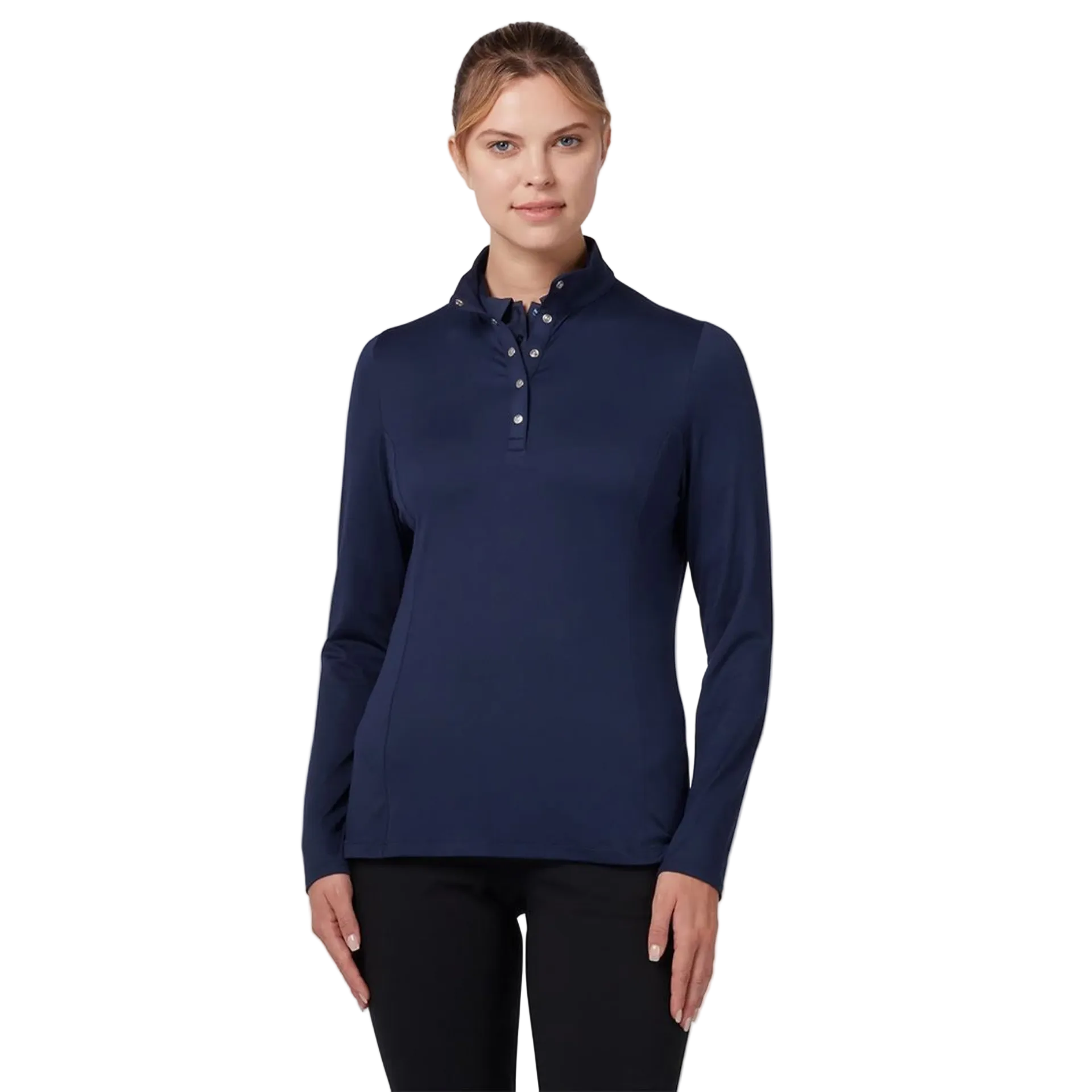 CallawayThermal Langarm Fleece-gefüttertes Jersey Poloshirt