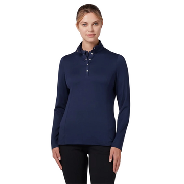 CallawayThermal Langarm Fleece-gefüttertes Jersey Poloshirt