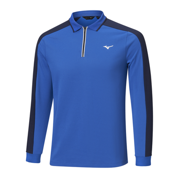 Polo Manica Lunga Golf Mizuno Showdown Blu