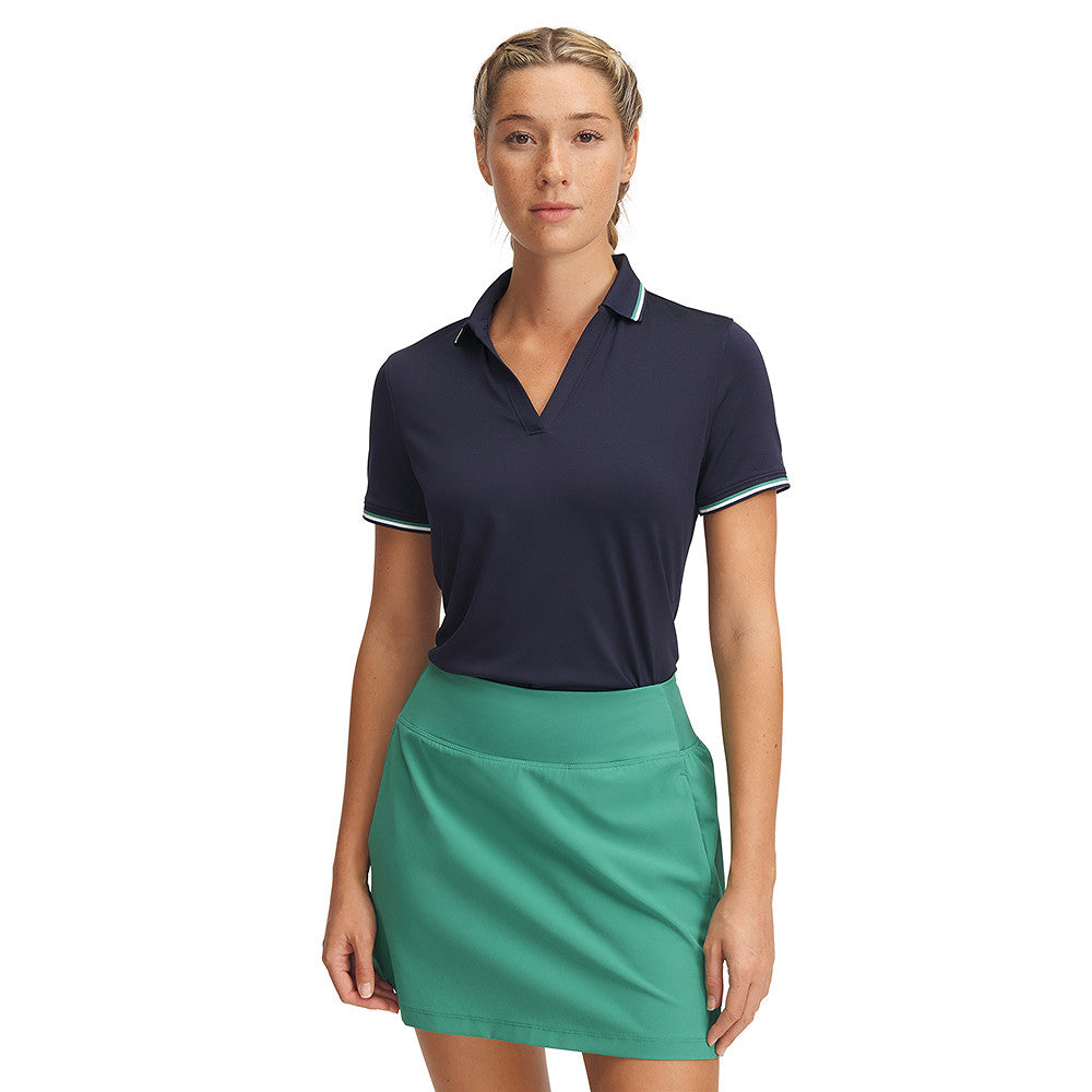 Damen Golf Polo Under Armour Drive SS Rib Blau