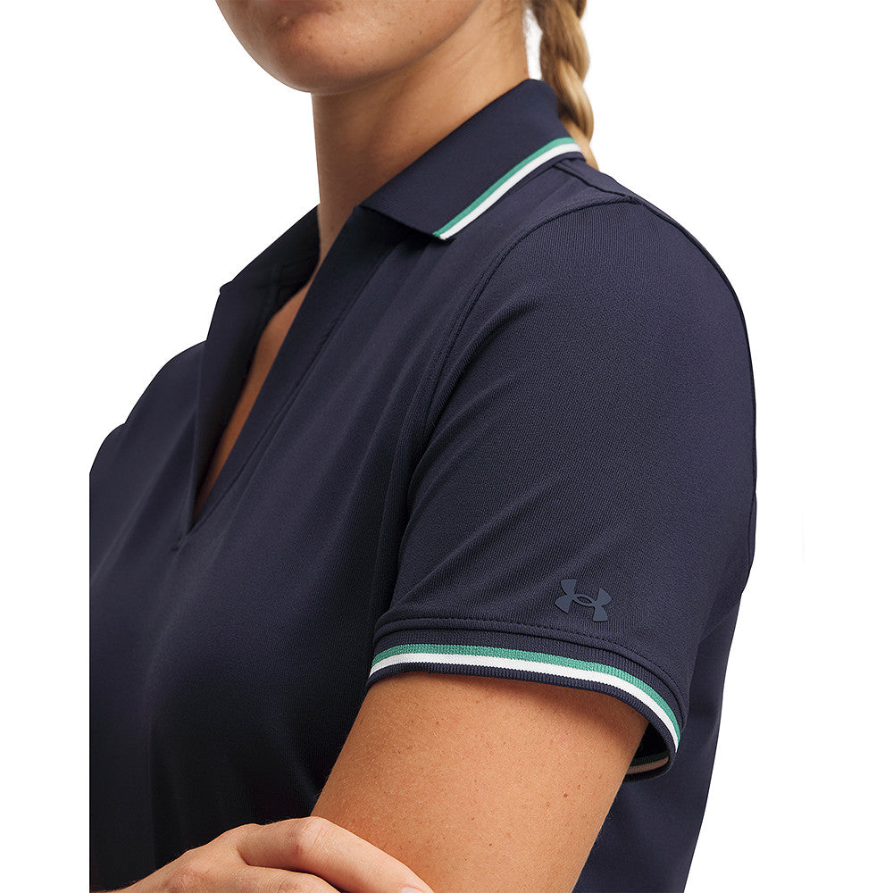 Damen Golf Polo Under Armour Drive SS Rib Blau