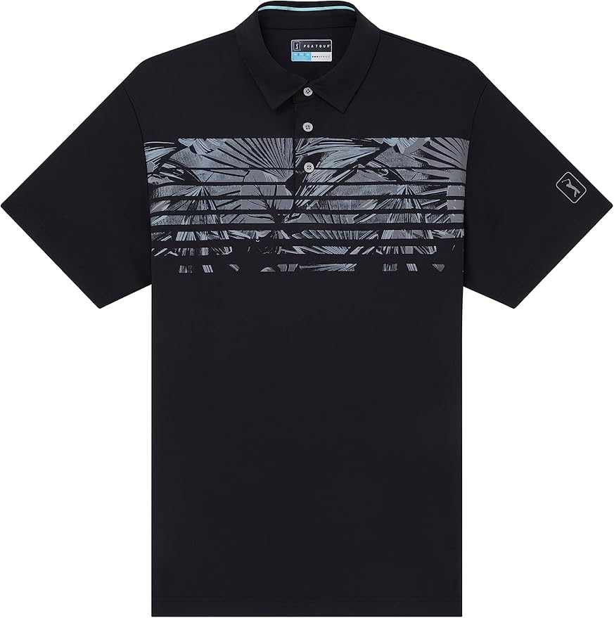 Pga Tour Engineered Tropical Print Polo