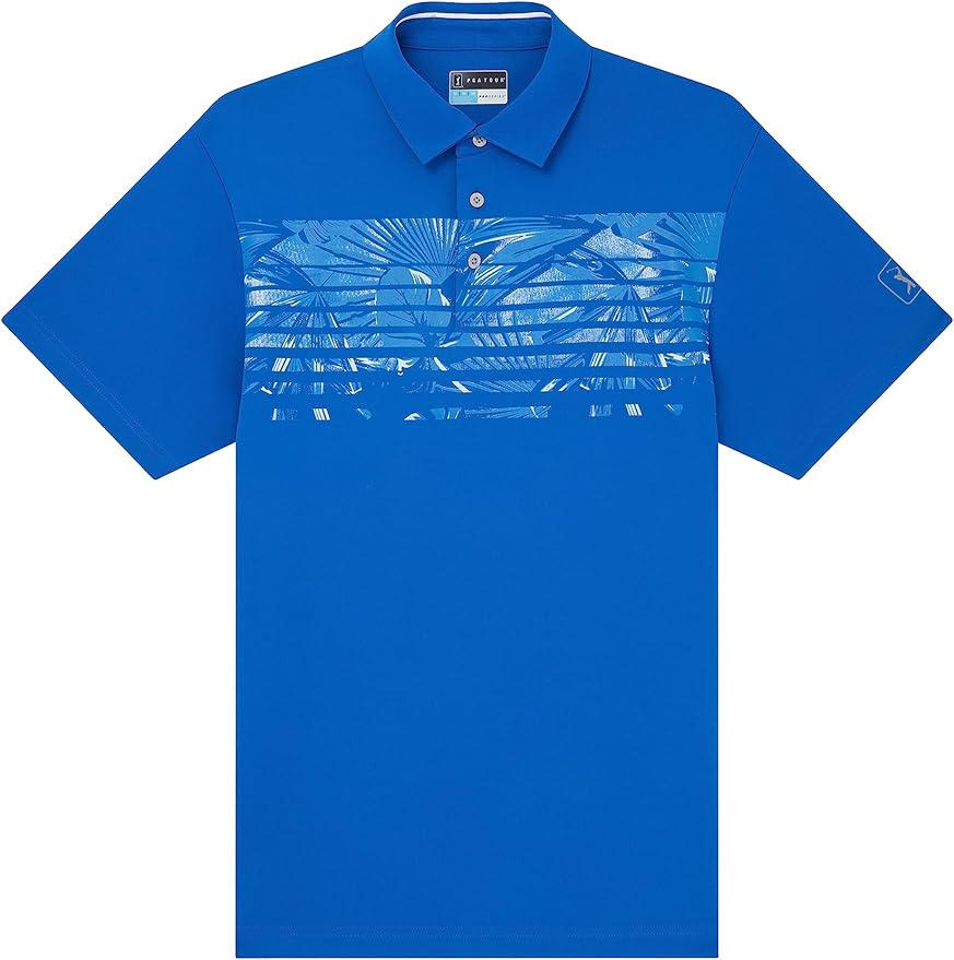 Pga Tour Engineered Tropical Print Polo