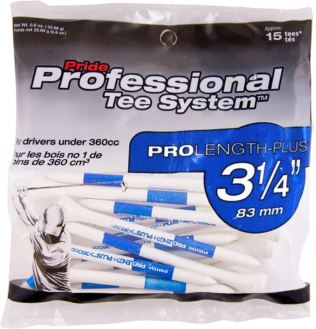 Pride Professional Tee System 3 1/4" (83mm) - 15 tees 