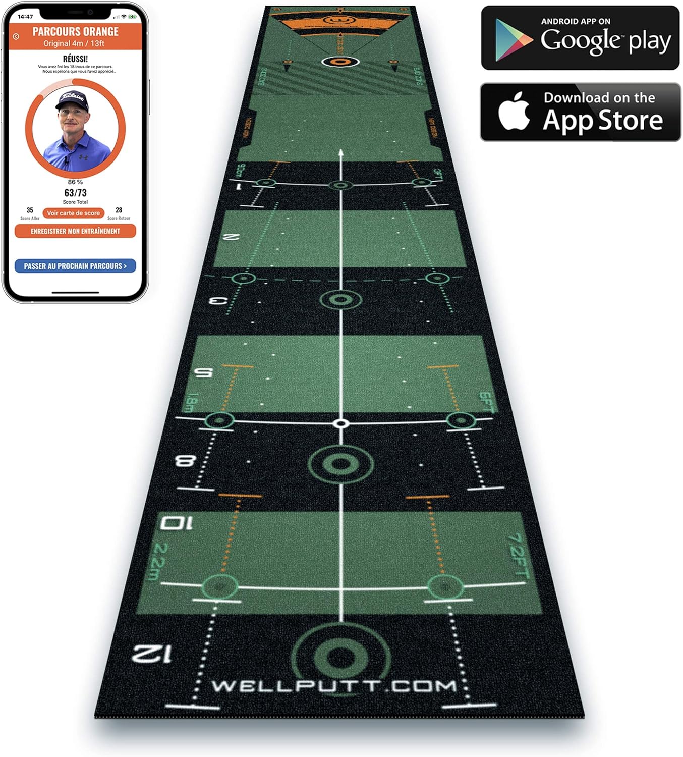 WellPutt 3 Metri Tappetino Putting