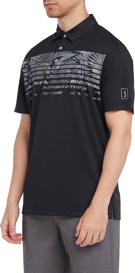 Pga Tour Engineered Tropical Print Polo