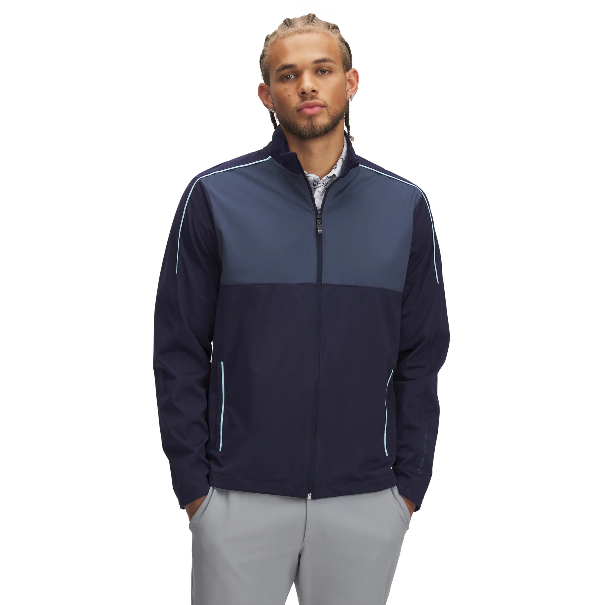 Giacca Antivento Golf Uomo Under Armour Full Zip Blu