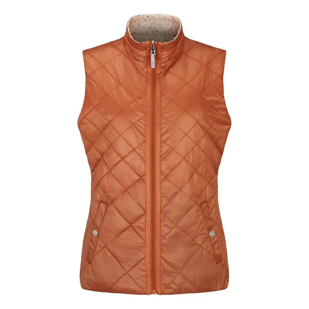 Reversible Damen Golfweste PING Bryony – Antique White Multi/Auburn