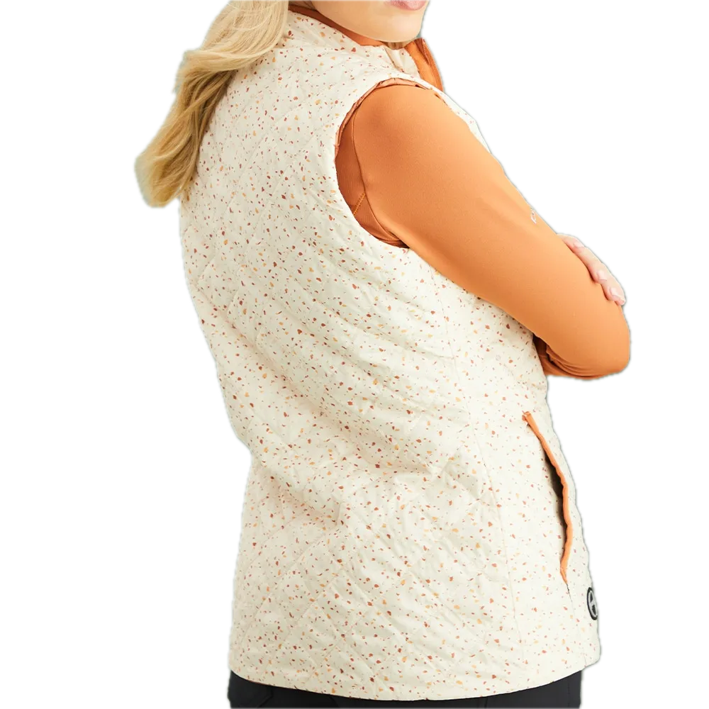 Reversible Damen Golfweste PING Bryony – Antique White Multi/Auburn