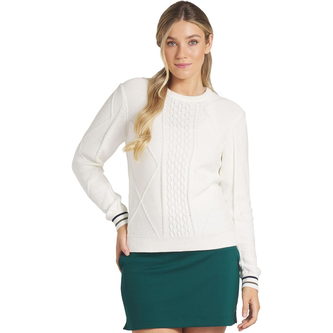 Damen-Golfpullover Puma Kate Kabelstrick